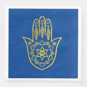 Hamsa Gold Outline Napkins