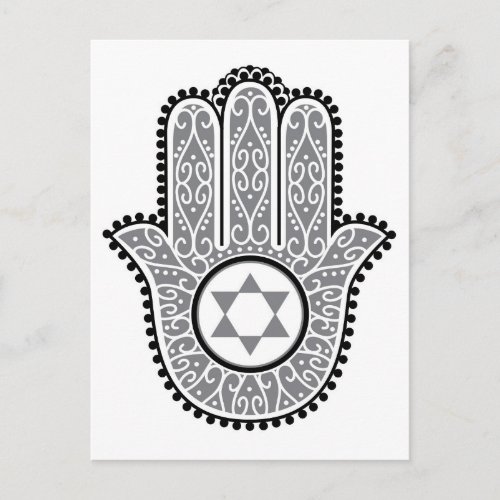 hamsa_grayjpg postcard