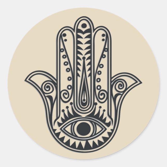 Hamsa Hand Classic Round Sticker (Front)