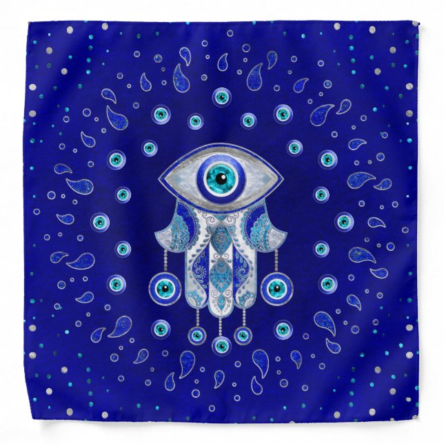 Hamsa Hand -Evil Eye Amulet Bandana (Front)