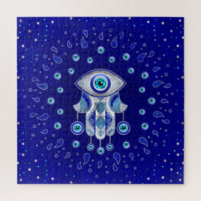 Hamsa Hand -Evil Eye Amulet Jigsaw Puzzle (Vertical)