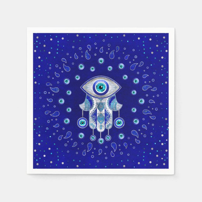 Hamsa Hand -Evil Eye Amulet Napkins (Front)