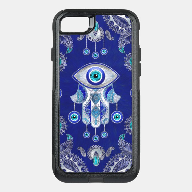 Hamsa Hand -Evil Eye Amulet Ornament Otterbox iPhone Case (Back)