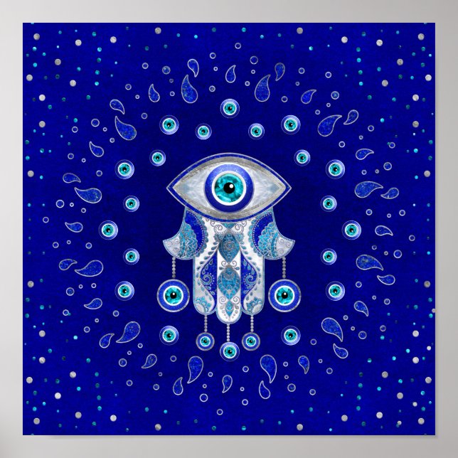 Hamsa Hand -Evil Eye Amulet Poster (Front)