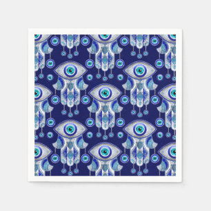 Hamsa Hand -Evil Eye Pattern Napkins