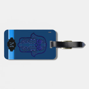 Hamsa Hand feat: Heart (Blue) Luggage Tag