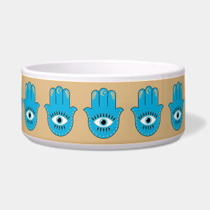 Hamsa Hand Greek Evil Eye Blue Bowl