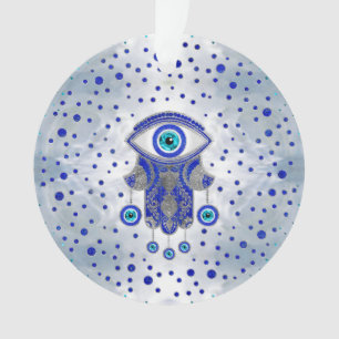 Hamsa Hand -Hand of Fatima Lapis Lazuli and Silver Ornament