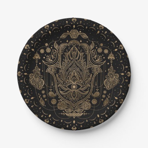 Hamsa Hand _Hand of Fatima Ornament Paper Plates