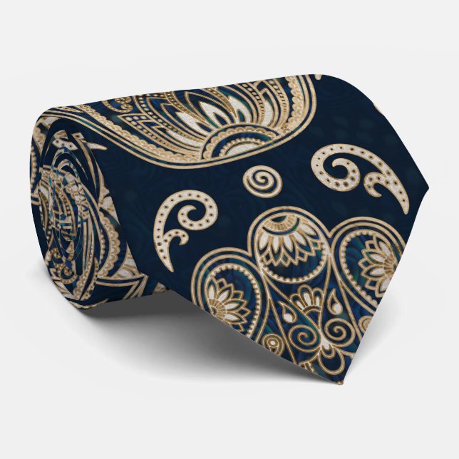 Hamsa Hand -Hand of Fatima Pattern Neck Tie (Rolled)