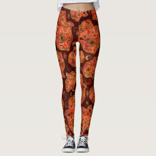 Simple Hamsa Hand Outline High Waist Leggings Purple Yoga Pants