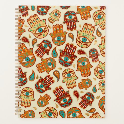 Hamsa Hand _ Hand of Fatima Teal Terracotta Planner