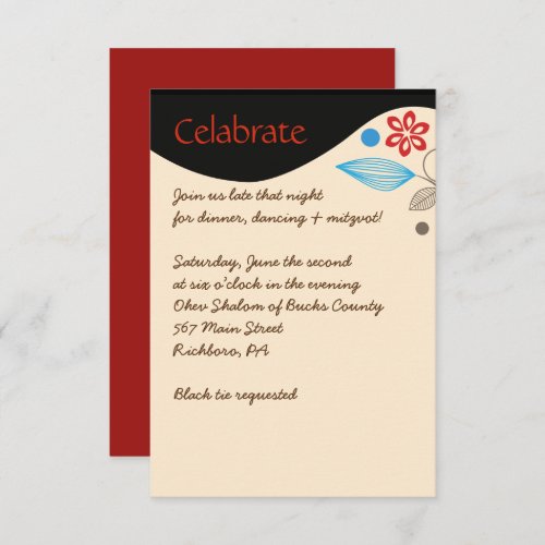HAMSA HAND Jewish Wedding Invitation Party Card