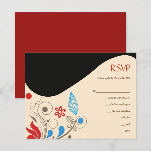HAMSA HAND Jewish Wedding Invitation Reply Card (Front/Back)