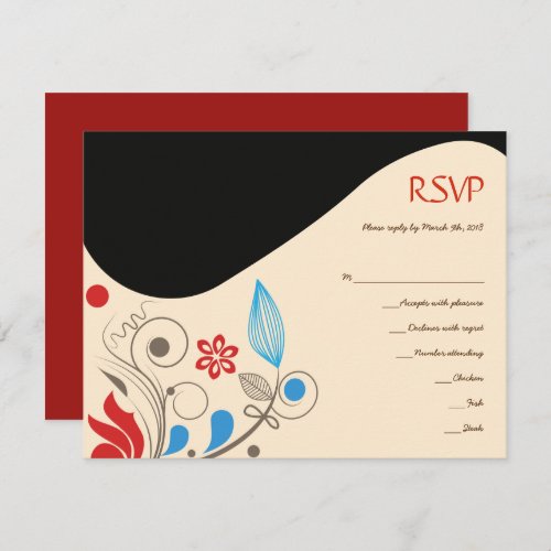 HAMSA HAND Jewish Wedding Invitation Reply Card
