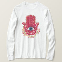 Hamsa Hand_Magenta_Cream Tshirt