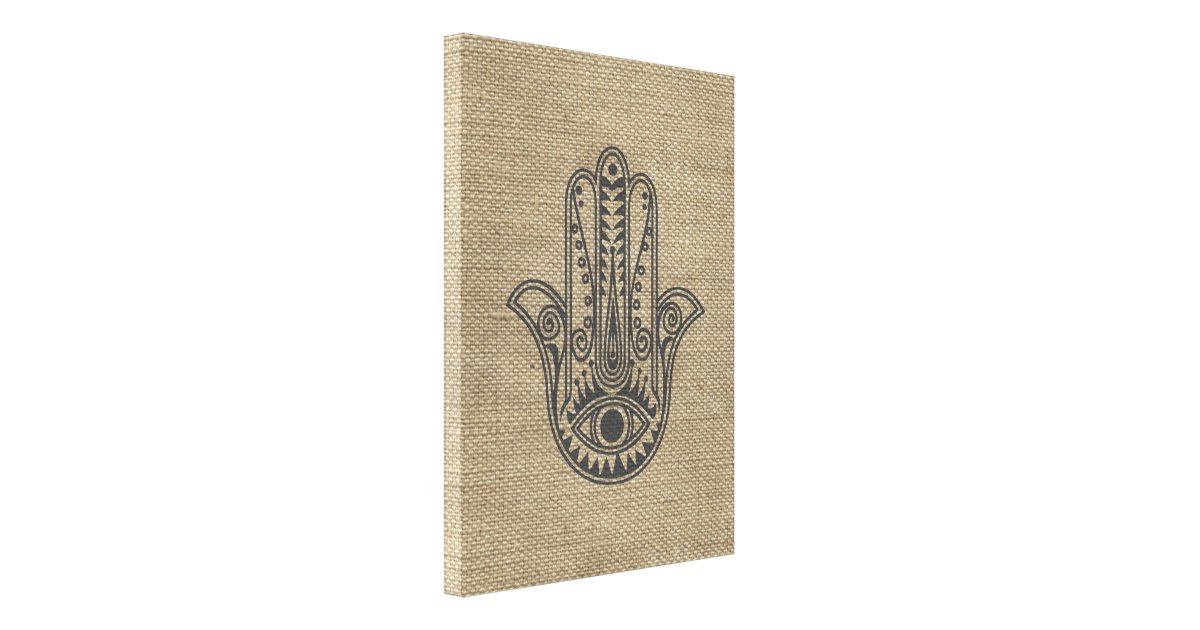 HAMSA Hand of Fatima symbol amulet Canvas Print | Zazzle