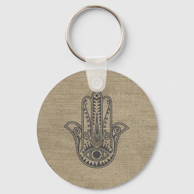 HAMSA Hand of Fatima symbol amulet Keychain (Front)