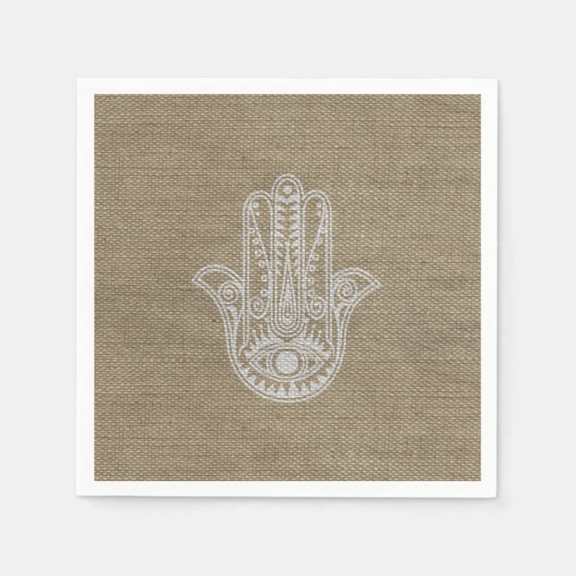 HAMSA Hand of Fatima symbol amulet Paper Napkins (Front)