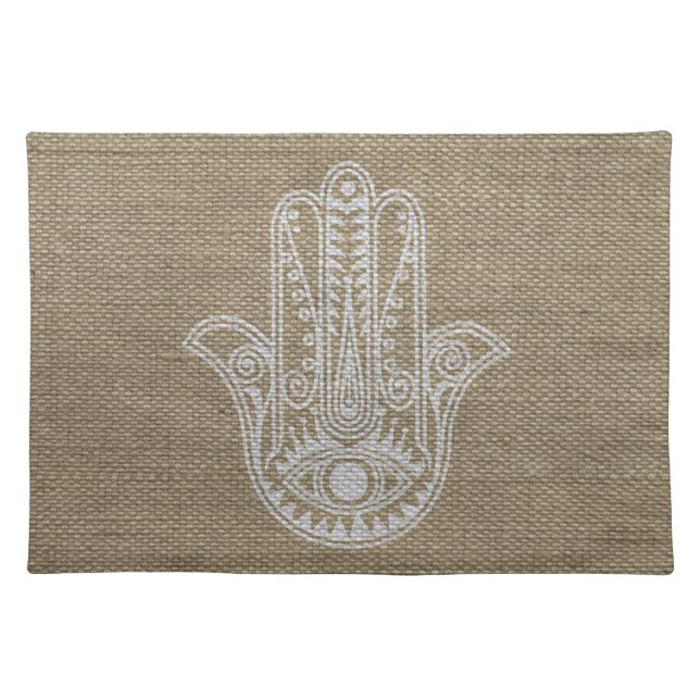 HAMSA Hand of Fatima symbol amulet Placemat (Front)
