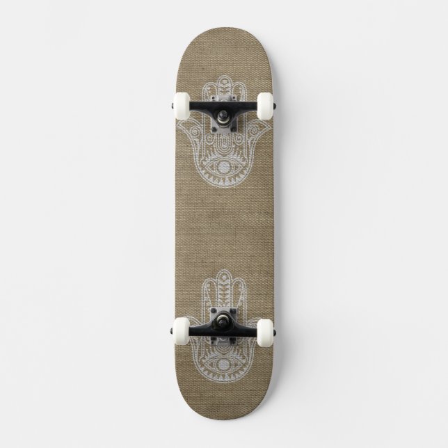 HAMSA Hand of Fatima symbol amulet Skateboard Deck (Front)