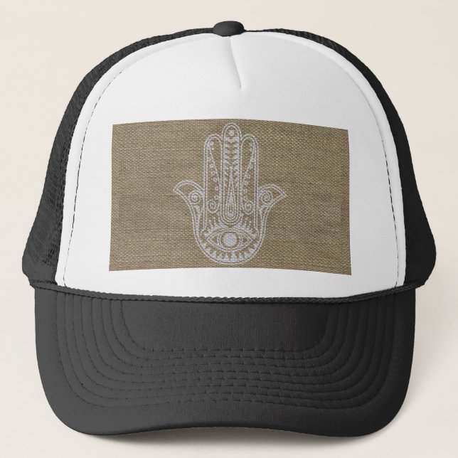 HAMSA Hand of Fatima symbol amulet Trucker Hat (Front)