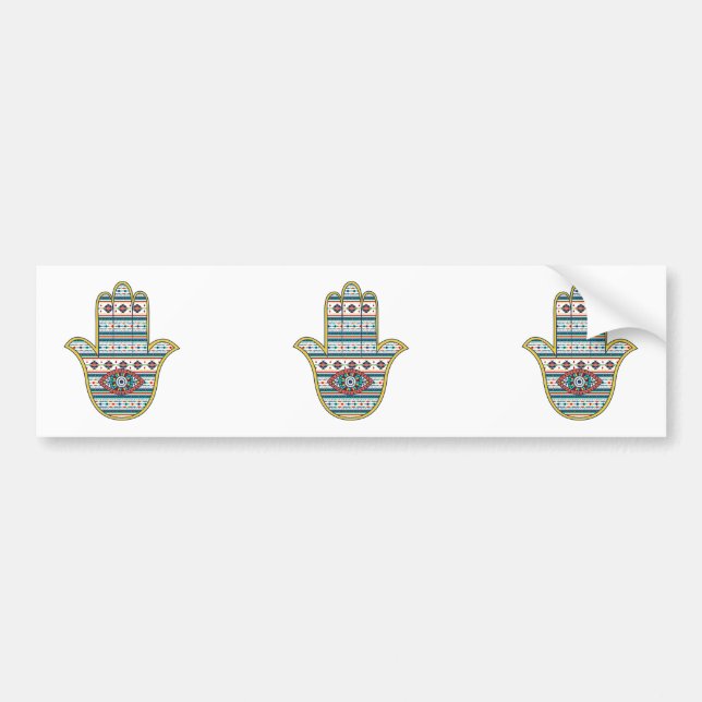 HAMSA Hand of Fatima Symbol Bumper Sticker (Front)