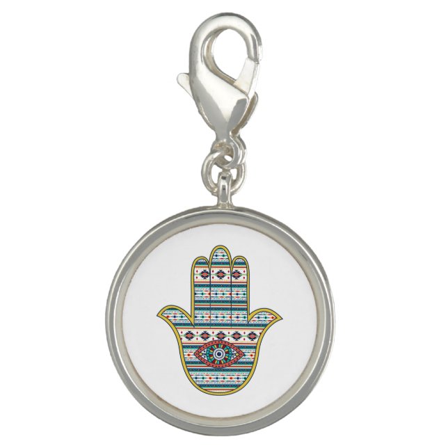 HAMSA Hand of Fatima Symbol Charm (Front)