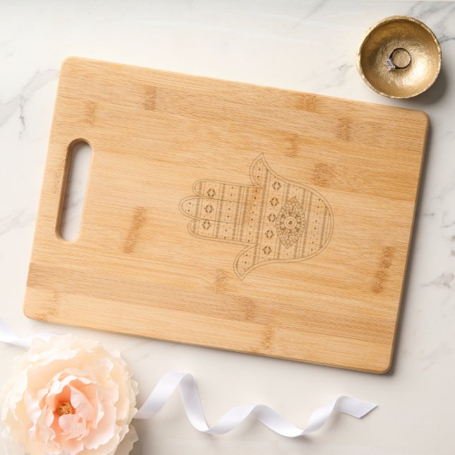 HAMSA Hand of Fatima Symbol Engraved Cutting Board (Wedding)