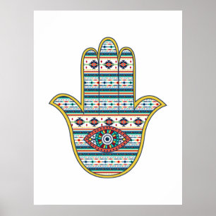 HAMSA Hand of Fatima Symbol Poster