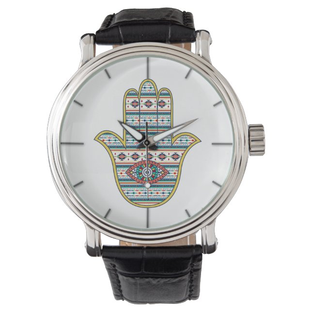 HAMSA Hand of Fatima Symbol Watch (Front)