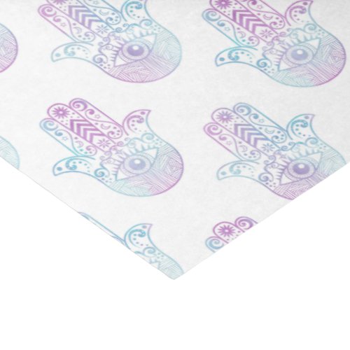 Hamsa Hand Pattern Purple and Blue Tissue Paper