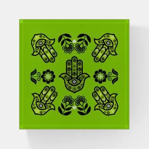 Hamsa Hand Protection Art Paperweight