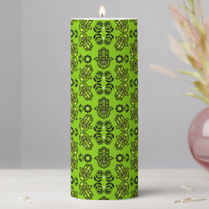 Hamsa Hand Protection Art Pillar Candle