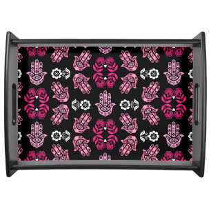 Hamsa Hand Protection Art Serving Tray