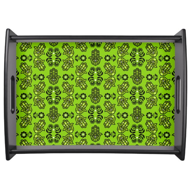Hamsa Hand Protection Art Serving Tray (Front)