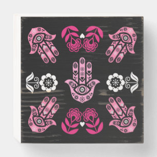 Hamsa Hand Protection Art Wooden Box Sign