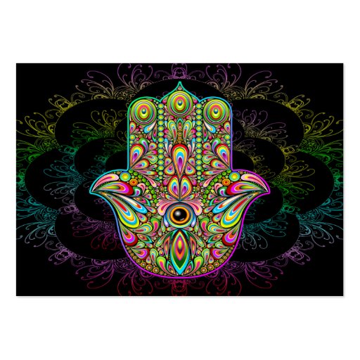 Hamsa Hand Psychedelic Large Business Card | Zazzle