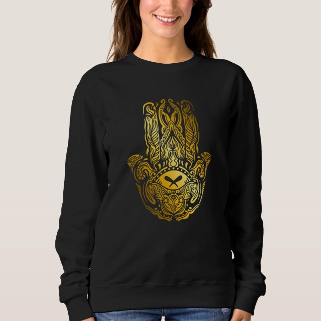 Hamsa Hand Spiritual Mystic Eye Third Eye All Seei Sweatshirt (Front)