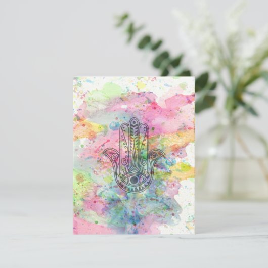 HAMSA Hand Symbol Colorful Watercolor (Standing Front)