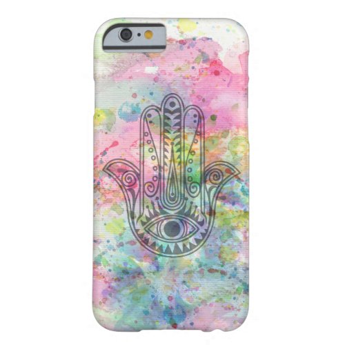 HAMSA Hand Symbol Colorful Watercolor Barely There iPhone 6 Case