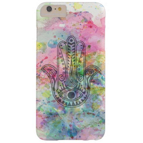 HAMSA Hand Symbol Colorful Watercolor Barely There iPhone 6 Plus Case