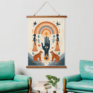 Hamsa Hand with Evil Eye – Protective and Stylish Hanging Tapestry