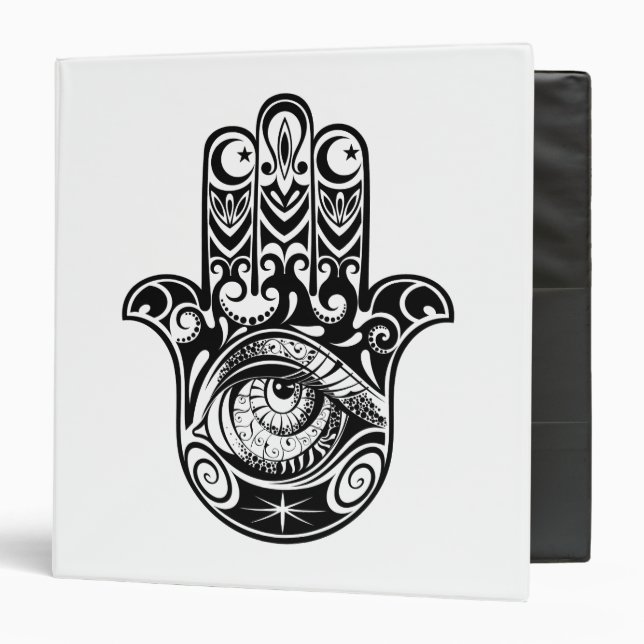 Hamsa Hand Zendoodle 3 Ring Binder (Front/Inside)