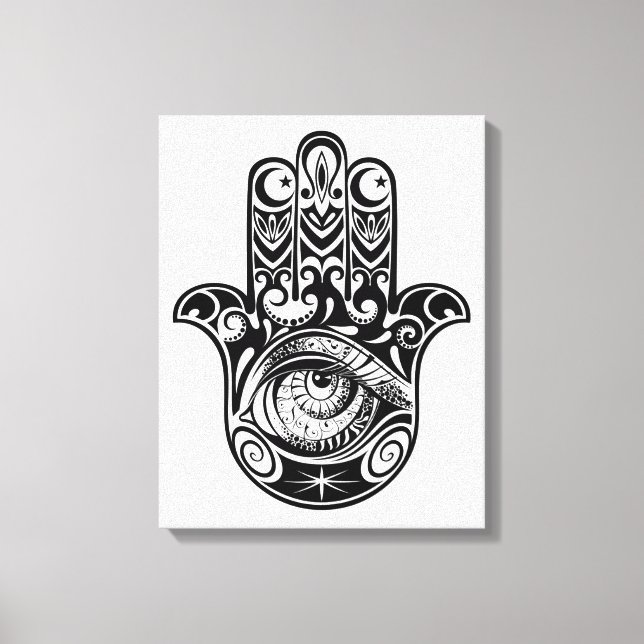 Hamsa Hand Zendoodle 6 Canvas Print (Front)