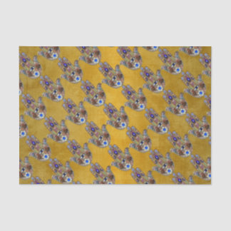 Hamsa Hearts Flowers Opal Art on Gold Tissue Paper