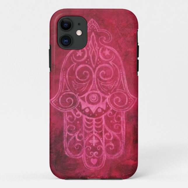 Hamsa in Magenta Case-Mate iPhone Case (Back)