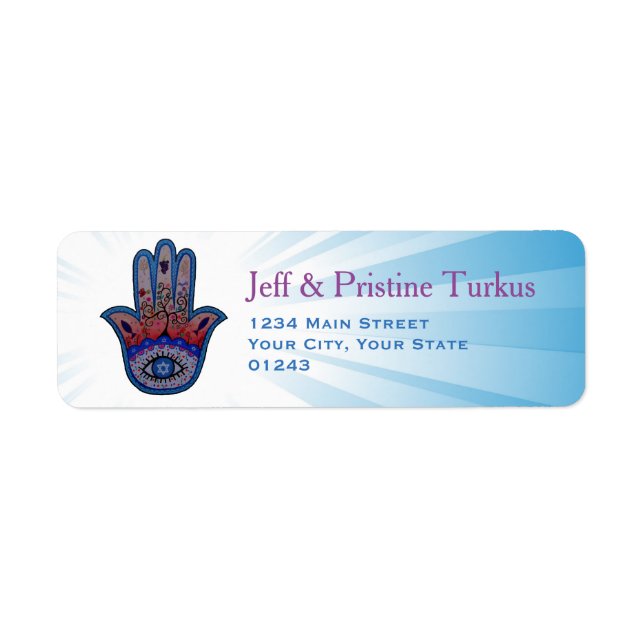 Hamsa Judaica Tree of Life Label (Front)