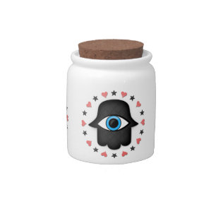 hamsa khamsa Eye in hand of the goddess Candy Jar