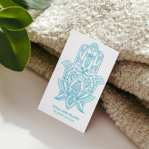 Hamsa   Light Blue Wellness massage yoga holistic Business Card
